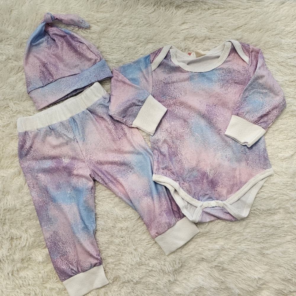 Boutique Trendy Tie-Dye Baby Matching Set